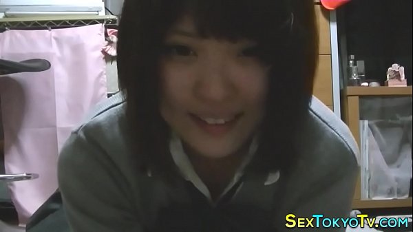 Busty asian teen rubbing