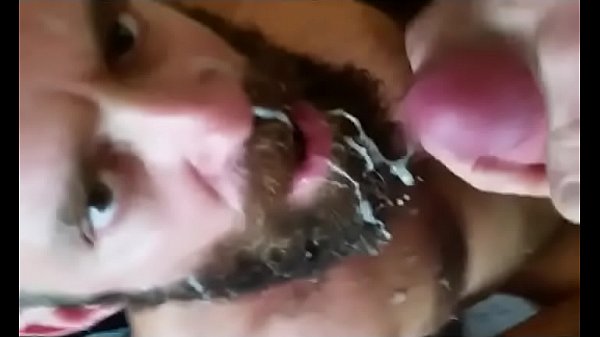 Facial for bearded cocksucker